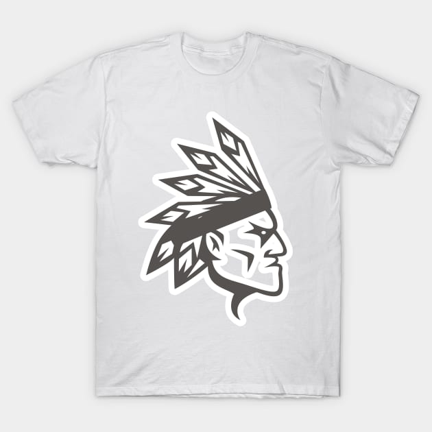 American Apache Indian Logo. Cherokee character icon design. Ethnic logo design. T-Shirt by AlviStudio